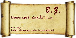 Besenyei Zakária névjegykártya